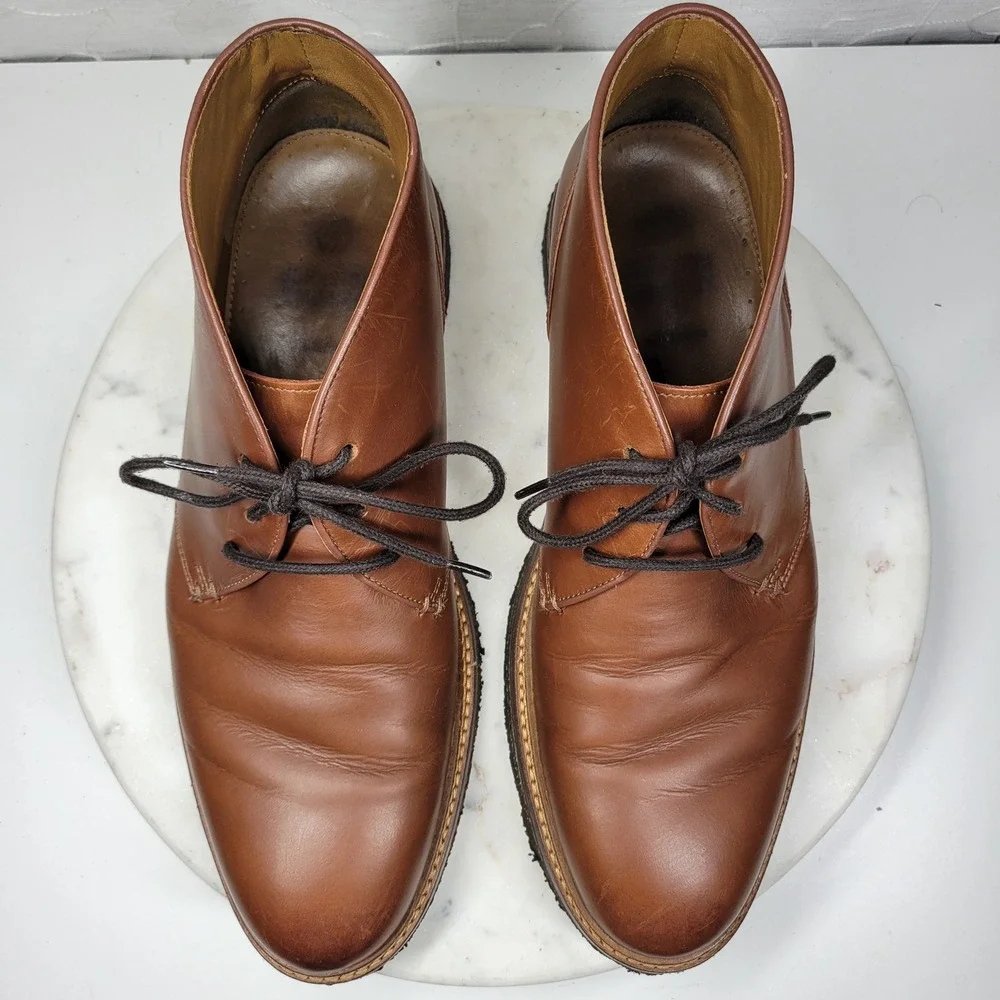 Johnston & Murphy Calder Leather Chukka Boots Mens 10.5 Brown Preppy Casual